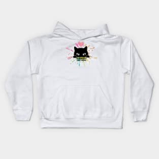 Peeking Cat Mom And Mix Paint Kids Hoodie